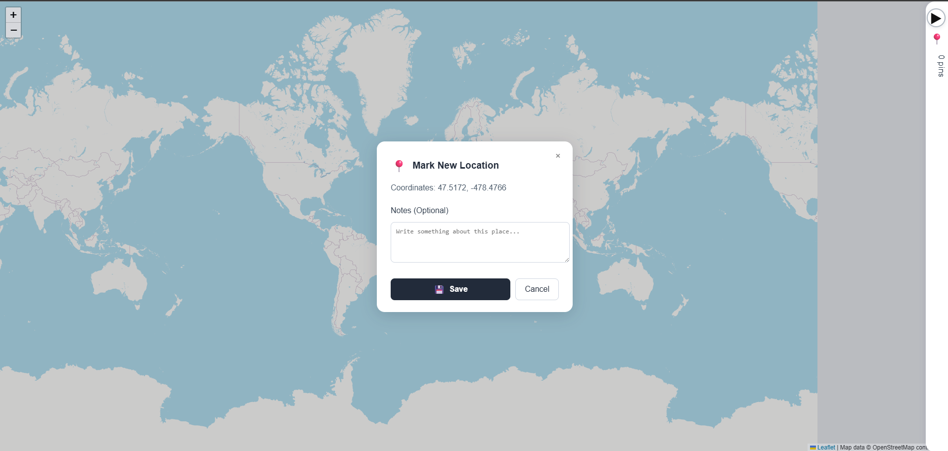 Map Pinboard Application